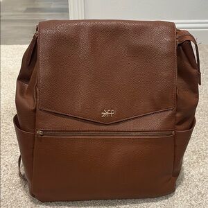 Elegant Brown Leather Backpack by